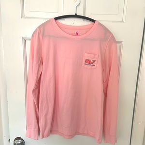 Vineyard Vines Pink Long Sleeve Kissed Whale tee